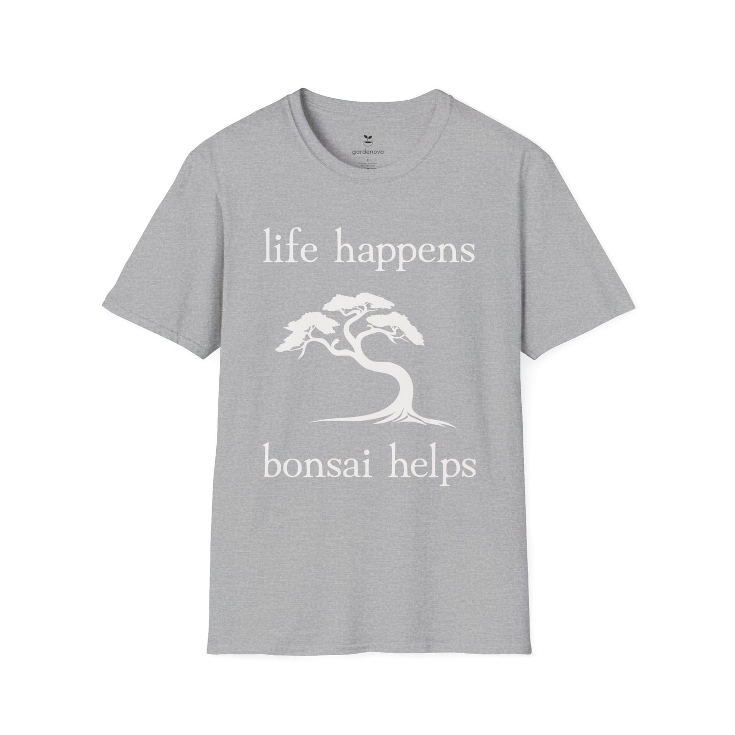 Life Happens Bonsai Helps White Graphic