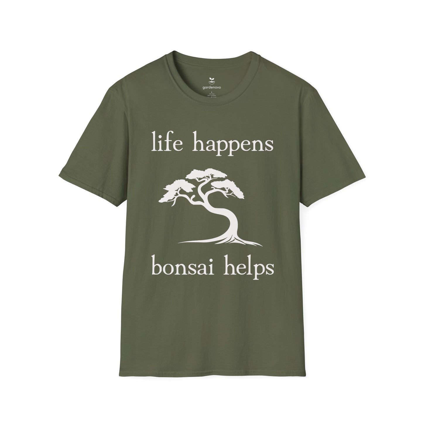 Life Happens Bonsai Helps White Graphic