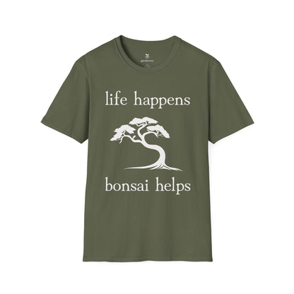 Life Happens Bonsai Helps White Graphic