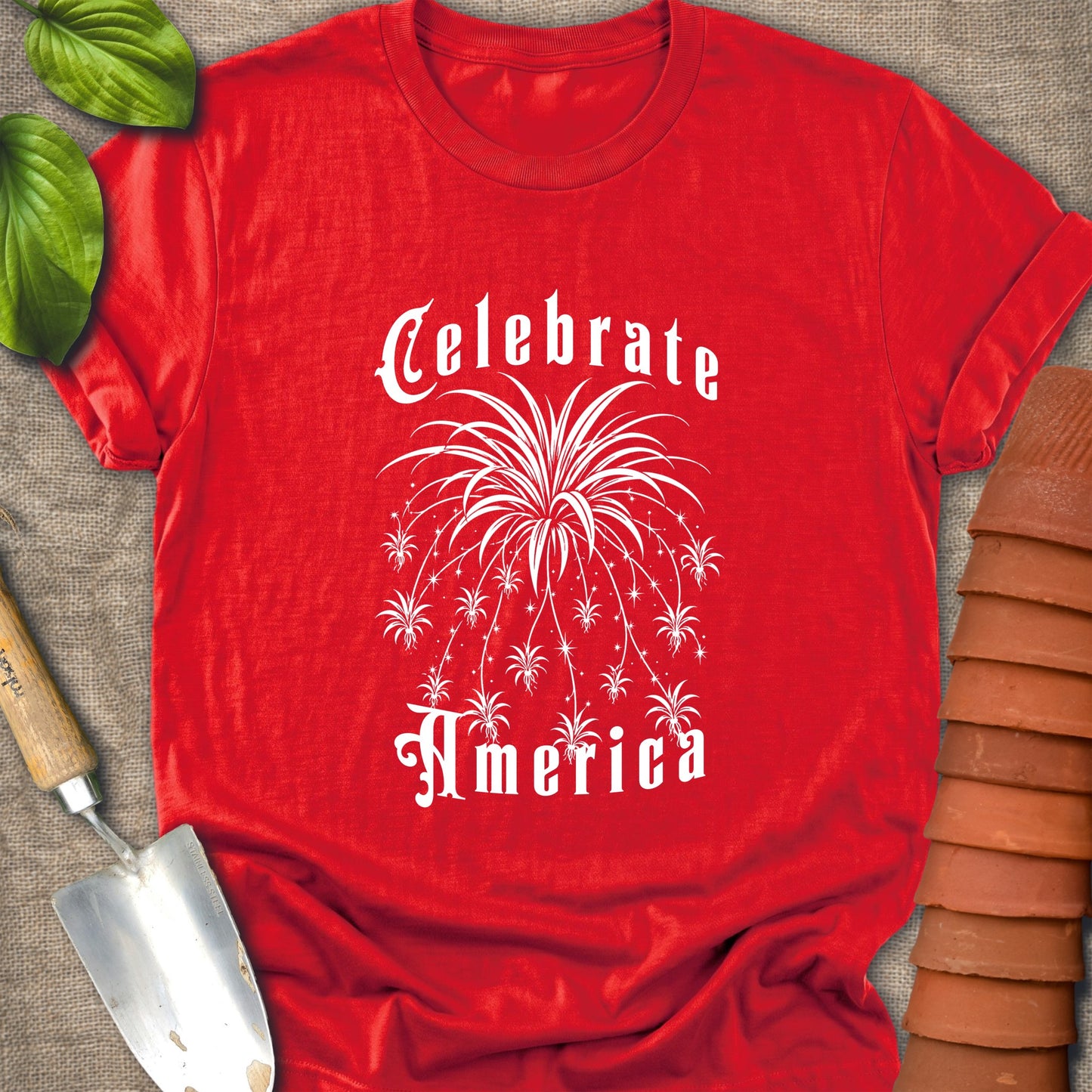 Celebrate America T-Shirt — Patriotic Fireworks Graphic Tee