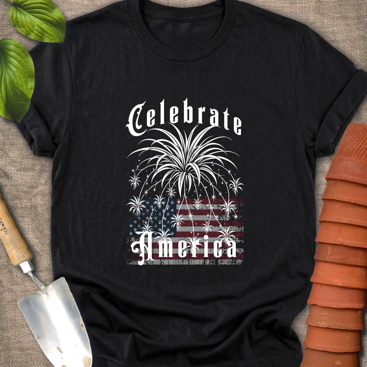 Celebrate America T-Shirt — Patriotic Fireworks Flag Graphic Tee