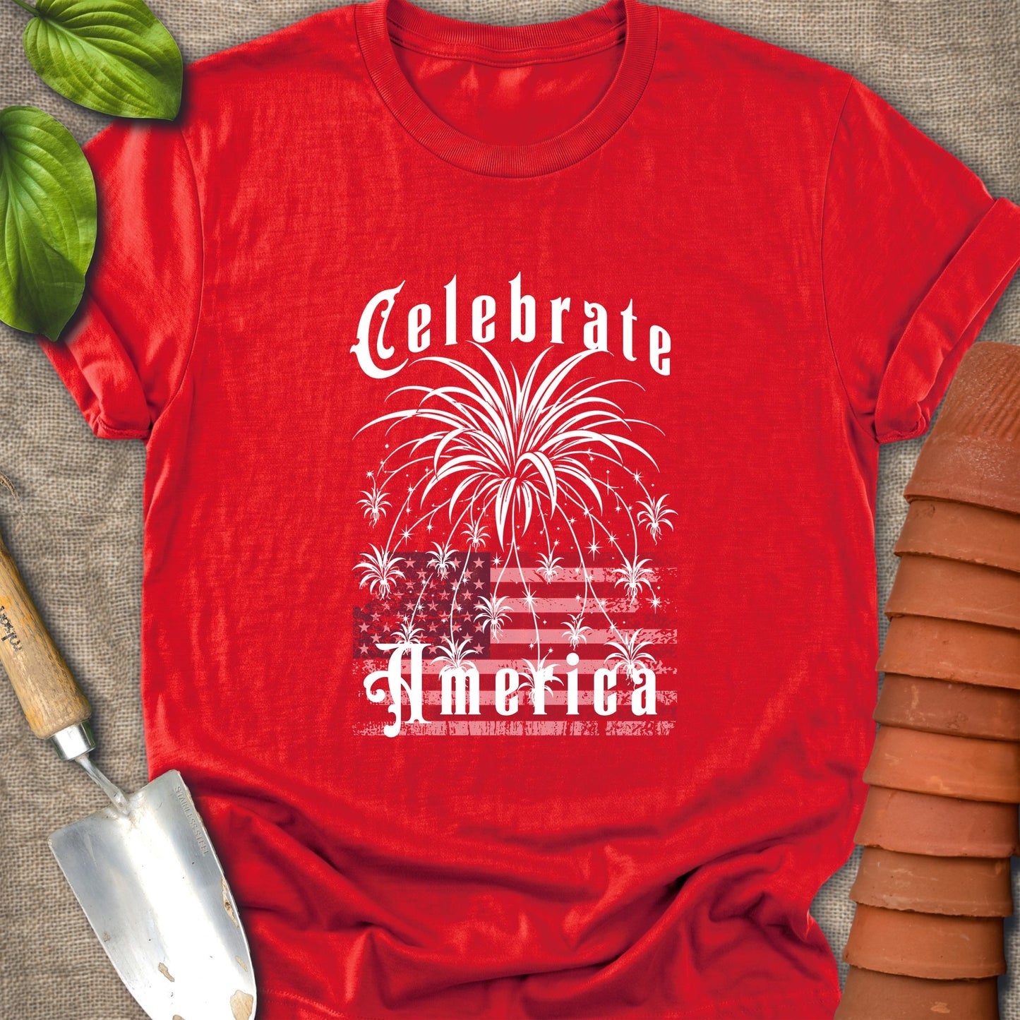 Celebrate America T-Shirt — Patriotic Fireworks Flag Graphic Tee