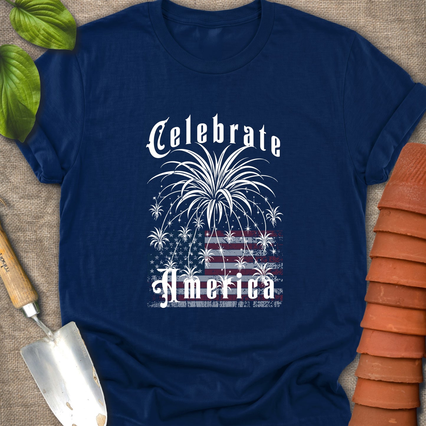 Celebrate America T-Shirt — Patriotic Fireworks Flag Graphic Tee