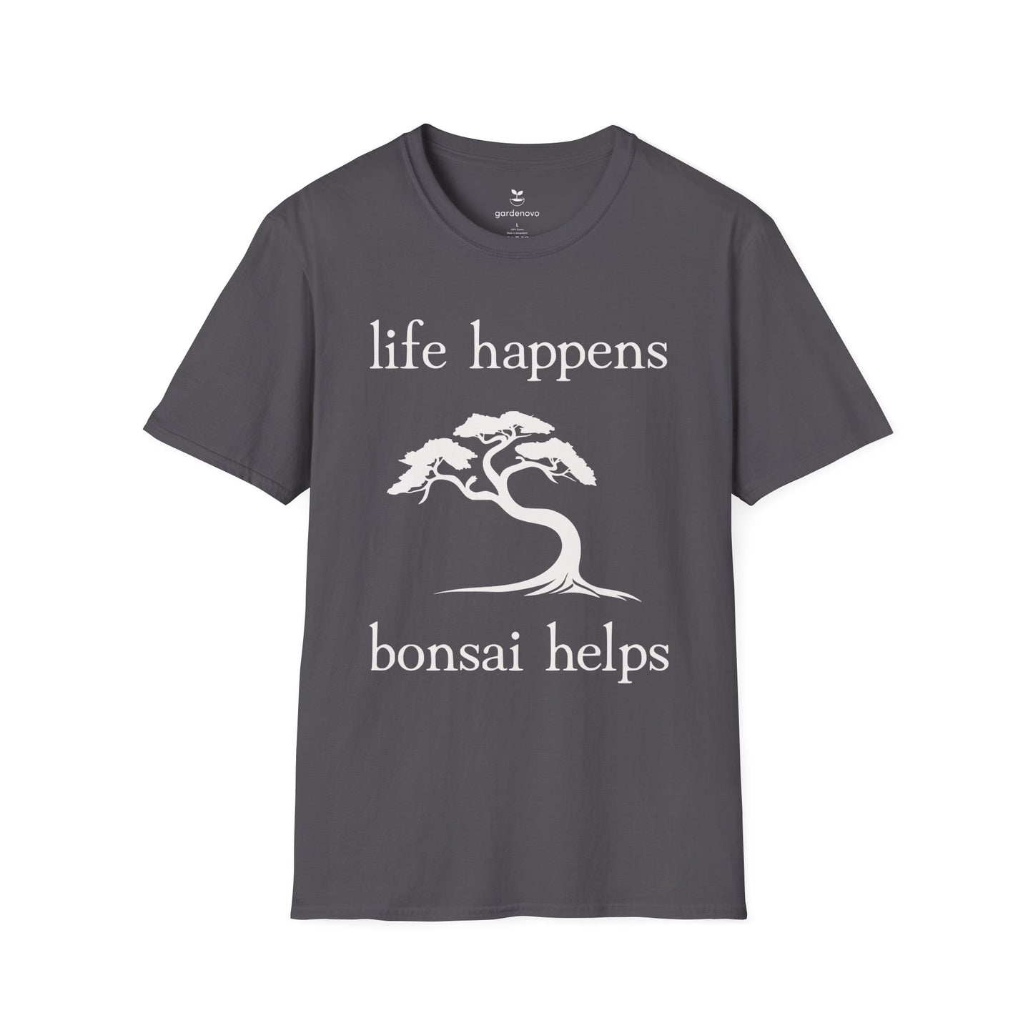 Life Happens Bonsai Helps White Graphic