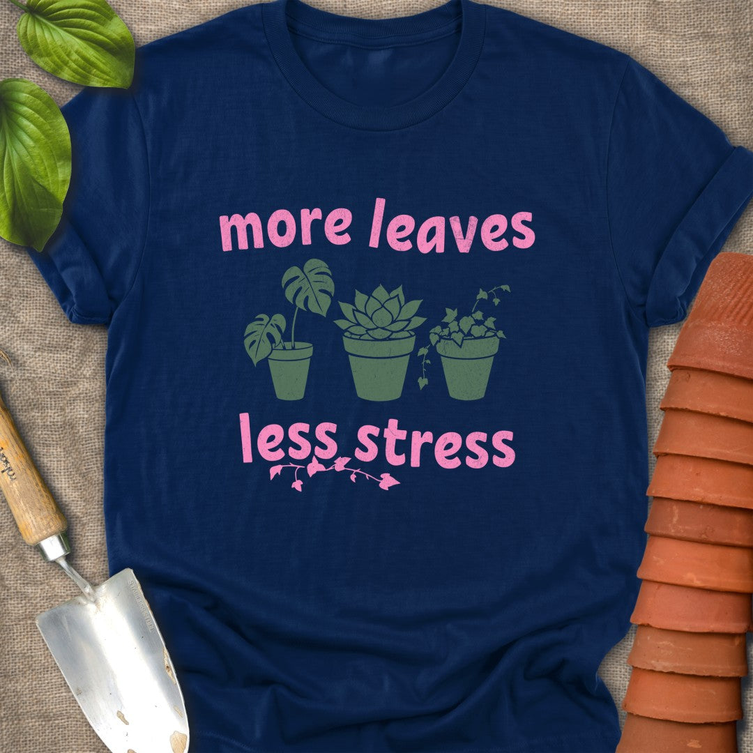 More leaves Less Stress 80s Pink Green